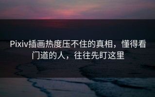 Pixiv插画热度压不住的真相，懂得看门道的人，往往先盯这里