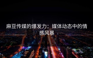 麻豆传媒的爆发力：媒体动态中的情感风暴