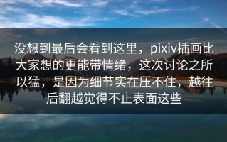 没想到最后会看到这里，pixiv插画比大家想的更能带情绪，这次讨论之所以猛，是因为细节实在压不住，越往后翻越觉得不止表面这些