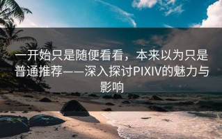 一开始只是随便看看，本来以为只是普通推荐——深入探讨PIXIV的魅力与影响