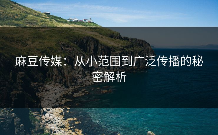 麻豆传媒：从小范围到广泛传播的秘密解析-第1张图片-p站短视频 - p站助手精选网