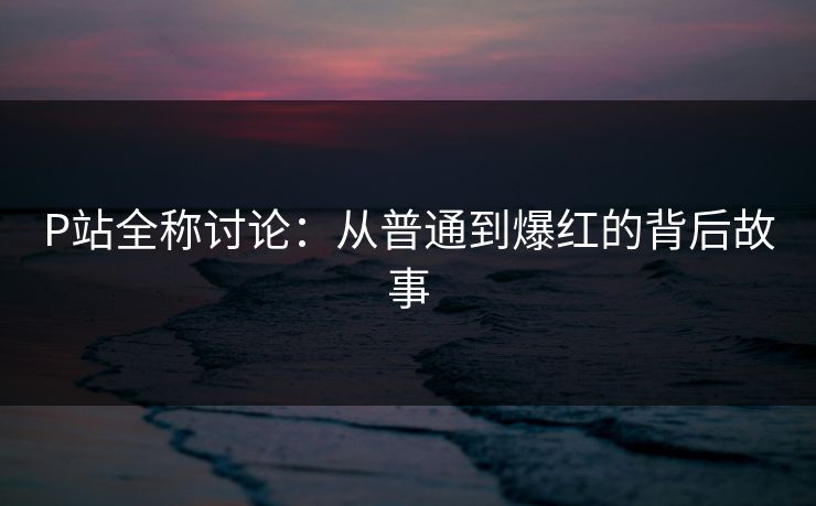 P站全称讨论：从普通到爆红的背后故事