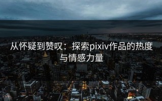 从怀疑到赞叹：探索pixiv作品的热度与情感力量