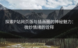 探索P站网页版与插画圈的神秘魅力：微妙情绪的诠释