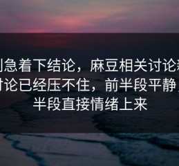 先别急着下结论，麻豆相关讨论新一轮讨论已经压不住，前半段平静，后半段直接情绪上来